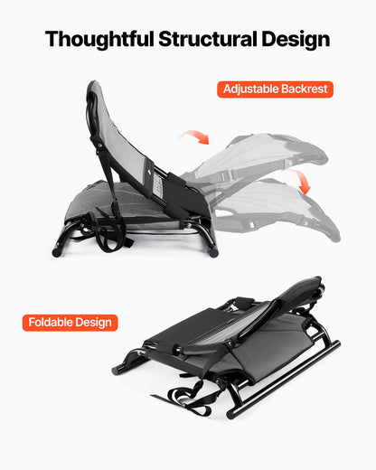 Kayak Seat, 1 Pack 1.3" Raised Height, Universal Foldable Canoe Seat With Adjustable Back Support, Adjustable Straps, And Aluminum Alloy Frame For Sit-on-Top/Fishing/Inflatable Kayaks & Canoes — product image 3
