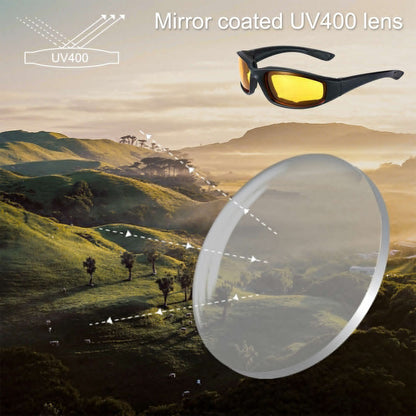 Chopper Cycling Sports Sunglasses For Men Wrap Around UV400 Protection For Cycling Fishing Driving Glasses Wind Resistant Yellow Lens Goggles — product image 6